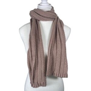 Juicy Couture Elegant Tan Knit Scarf